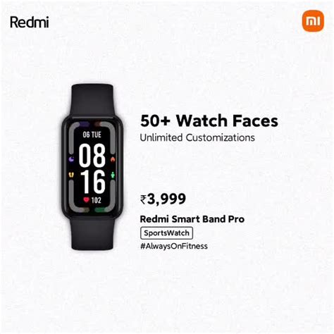 Redmi India Redmi Smart Band Pro 50 Watch Faces Unlimited