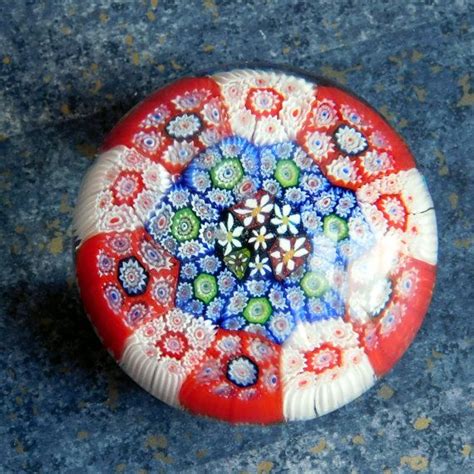 Murano Millefiori Glass Paperweight Murano Art Glass Complex Millefiori Murano Glass Italy