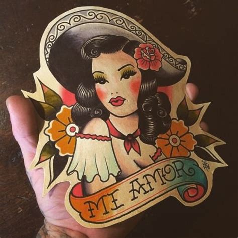 tattoo mexican traditional traditionaltattoo tradicional vieja escuela mexicanpinup stay wild