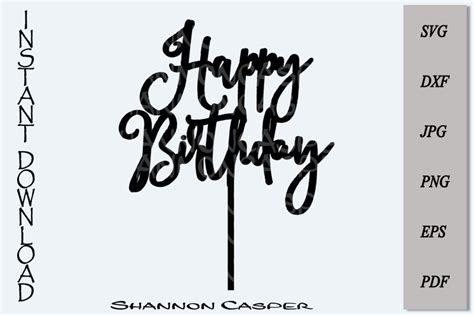 Download Happy Birthday Cake Topper SVG By Shannon Casper ...