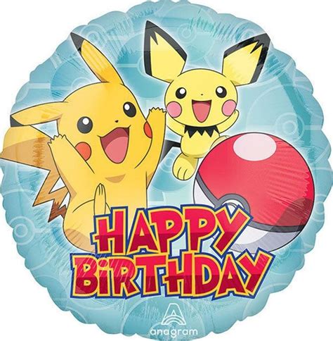 Pokemon Pikachu Core Foil Mylar Balloon Happy Birthday 18 Inch Round 1