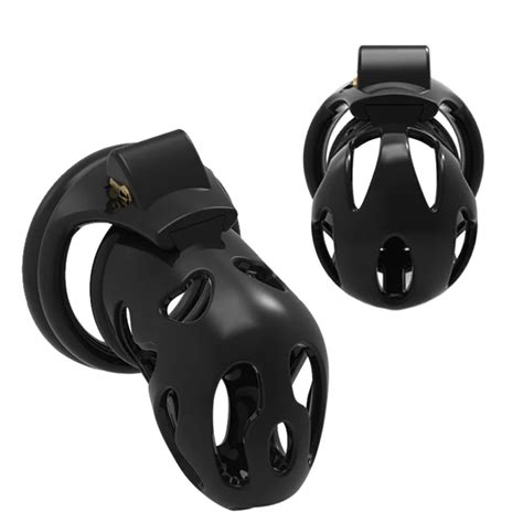 2022 Resin Chastity Device Male Black Penis Rings Cock Cage With 4 Base