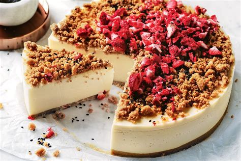 Cheesecake With Strawberry Crumble Topping Recipes Au