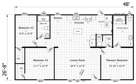 3 Bedroom Double Wide Floor Plans Home Interior Design