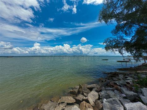 Seaside Scenery At Kampung Johor Lama Johor Malaysia Stock Photo