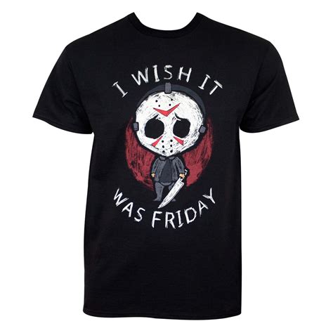 Friday The 13th Mens Black I Wish It Was Friday T Shirt