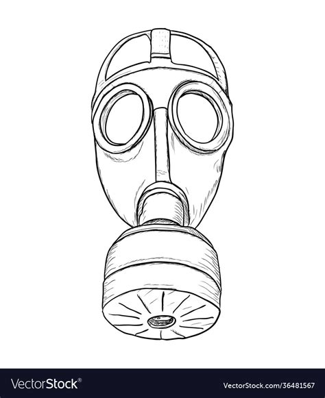 Protection Gas Mask Sketch Royalty Free Vector Image