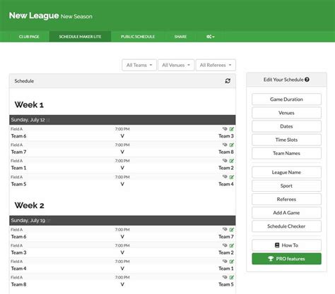 League And Tournament Schedule Generator Leaguelobster