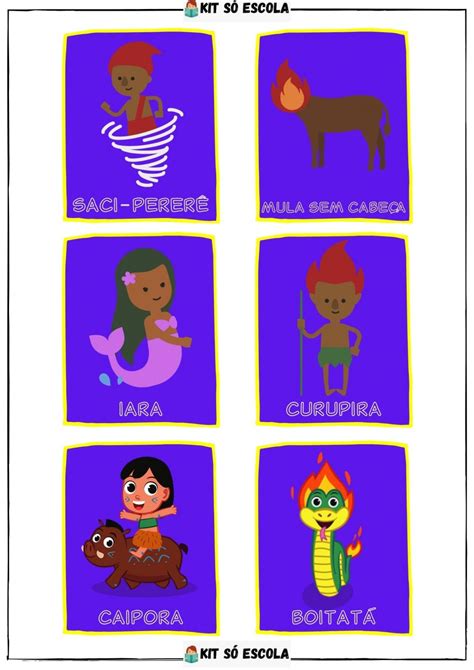 Flashcards Personagens Do Folclore — SÓ Escola