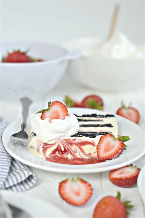 Simply Scratch Strawberry Swirl Mascarpone Ice Cream Cookie Cake With