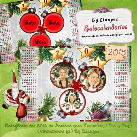 Calendarios Para Photoshop Calendario Para El 2015 De Navidad Para