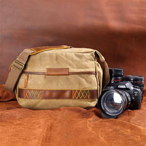 Green Waxed Canvas 13 Menscanon Waterproof Camera Side Bag Nikon Cam