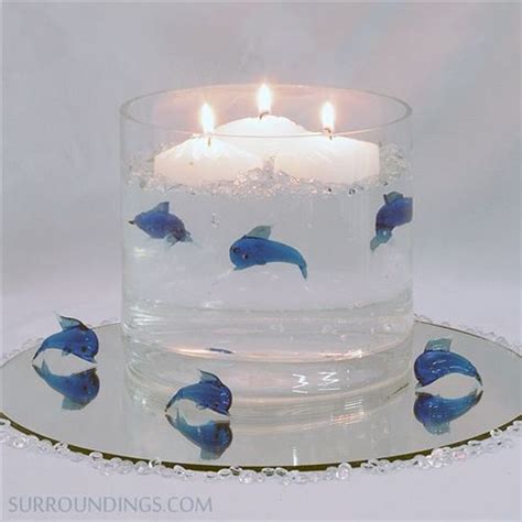 Blue Dolphins 6 Floating Candle Centerpieces Floating Candles
