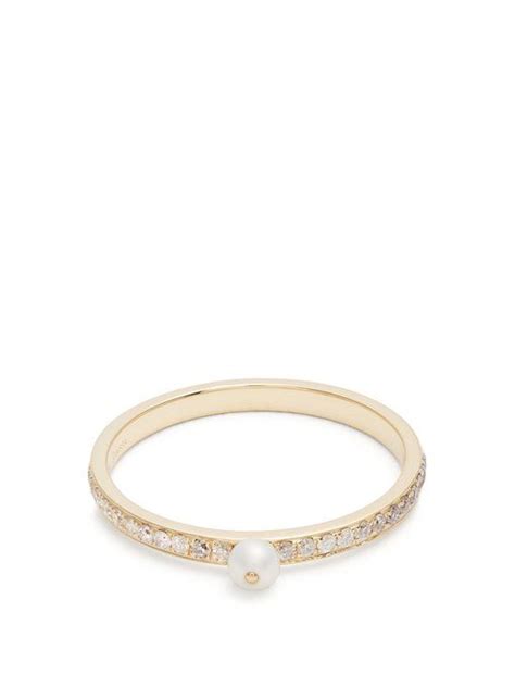 Anissa Kermiche Perle Rare Diamond Pearl Yellow Gold Ring Pearl