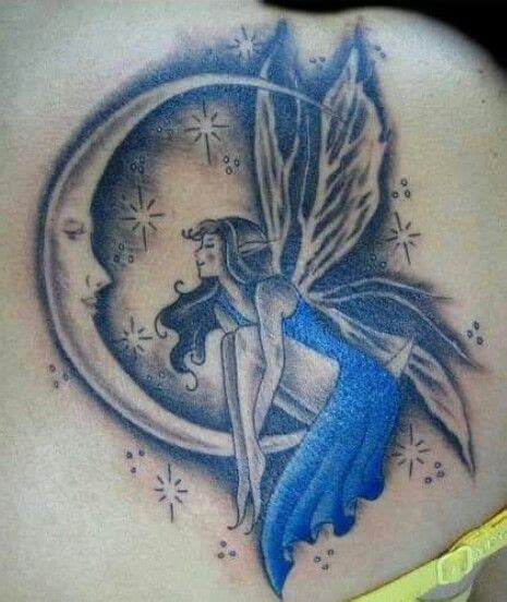 Blue Fairy In The Moon Tattoo Tatuaje De Hada Azul Sobre La Luna