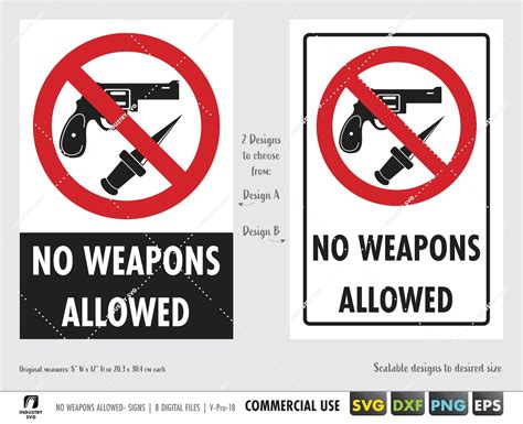 No Weapons Allowed Svg No Firearms Allowed Svg No Pistol Sign No