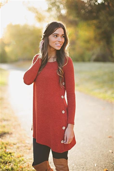 Button Detail Sweater Tunic Dress 11 Colors Dresses With Leggings