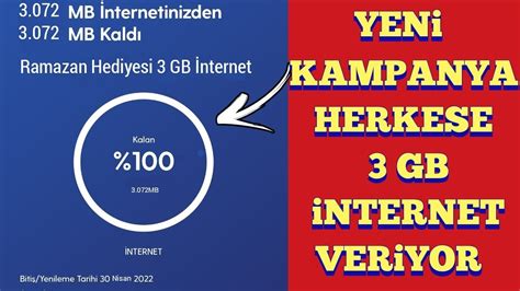 Turkcell Bedava İnternet 3 GB kazanmak Yeni Kampanya YouTube