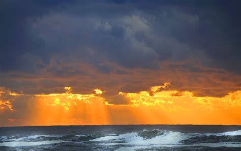 Cloudy Sunset Ocean Wallpaper 1920x1200 29692