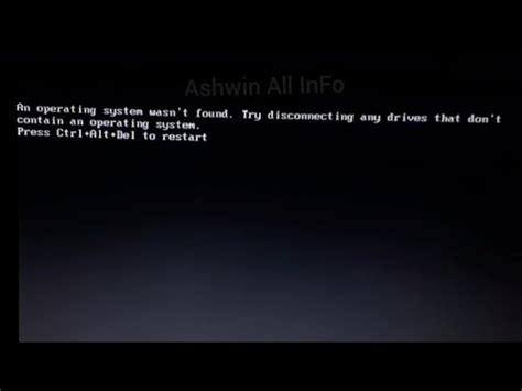 An Operating System Wasnt Found How To Solved This Problem Youtube