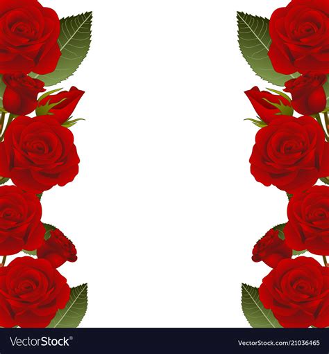 Download Red rose flower frame border Royalty Free Vector Image
