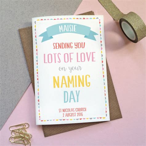 Personalised Naming Day Card By Sarah Catherine Designs