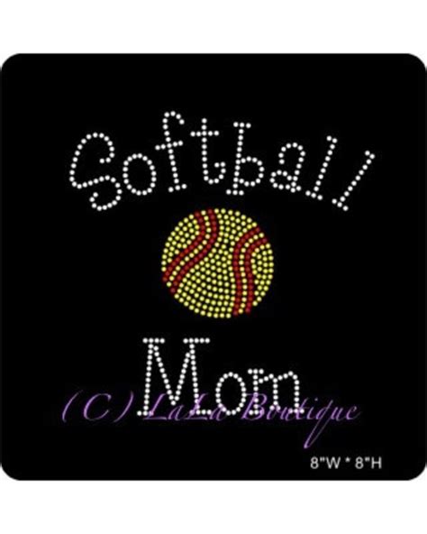 Softball Mom Iron On Rhinestone Transfer DIY By LaLaBoutiqueBling