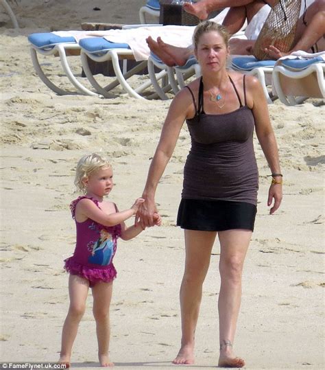 Christina Applegate Hits The Beach With Husband And Daughter During