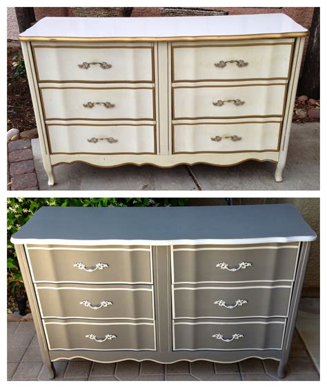 Vintage Shabby Refinished Painted Before And