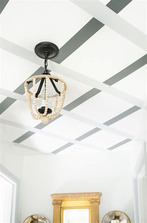 Ceiling design ideas can change the overall look of the room. DIY Striped Lattice Ceiling Pattern - Thou Swell