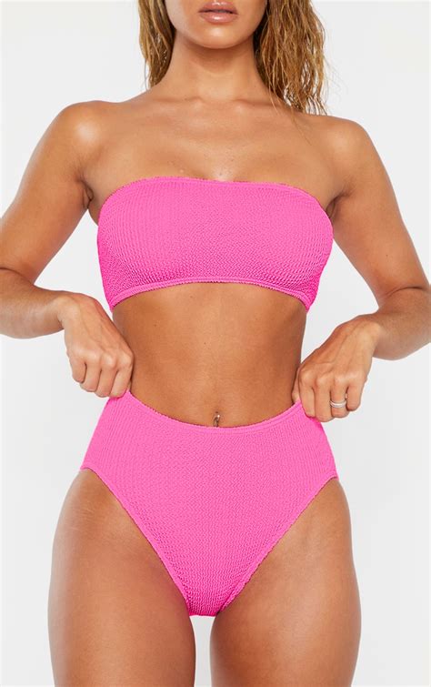 Hot Pink High Waist Bikini Bottom