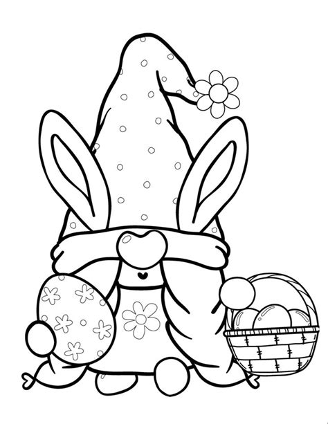 Free Printable Easter Gnome Coloring Page Youll Love Easter Coloring