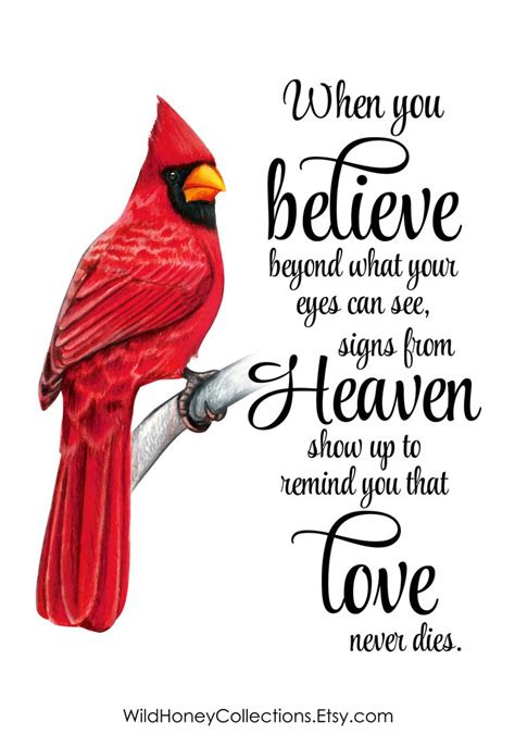 Cardinal Sign Printable Decor Sign From Heaven Love Never Etsy