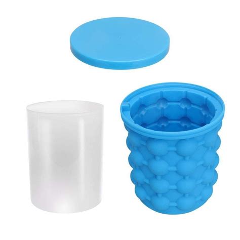 Blue Plastic Silicone Cube Storage Bucket For Indoor Capacity 850 Ml