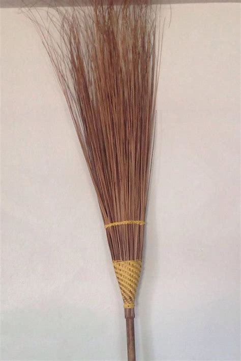 Broom Stick Bamboo Grass Broom With Cover Fabric Bamboo Handle Etsy