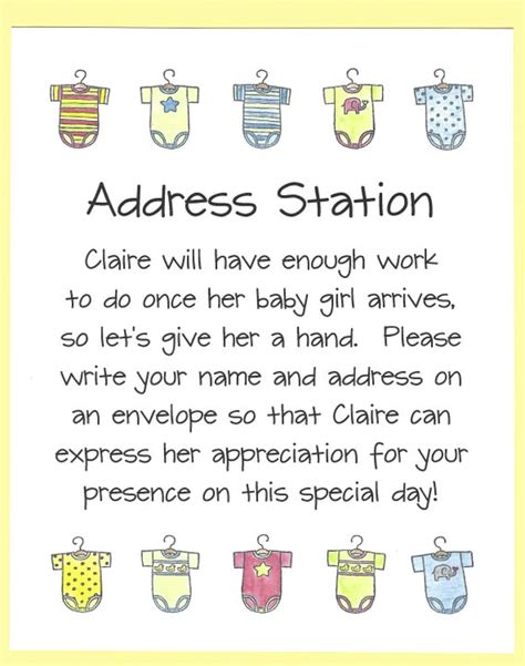 Address An Envelope Baby Shower Table Sign Baby Shower Etsy