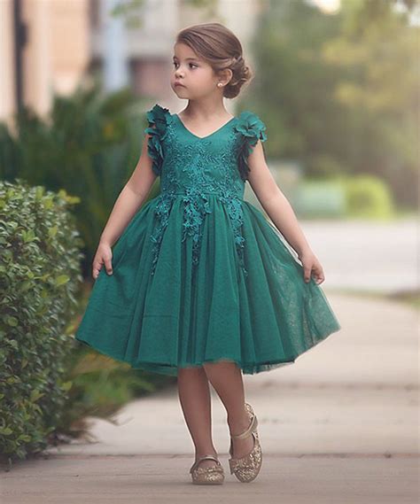 Fern Trend Green Party Dress For Toddler