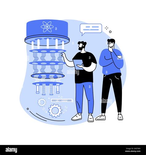 Quantum Computing Isolated Cartoon Vector Illustrations Stock Vector