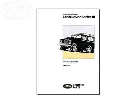 Land Rover Series 3 Parts Reference Catalogue — 3 Brothers Classic Rovers