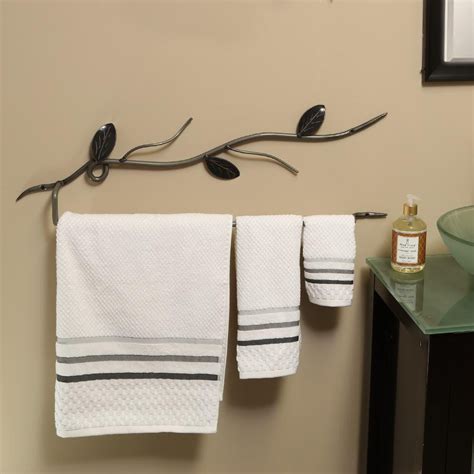 Ornamental Vine Towel Bar Large Wall Mounted Metal Art Towel Bars