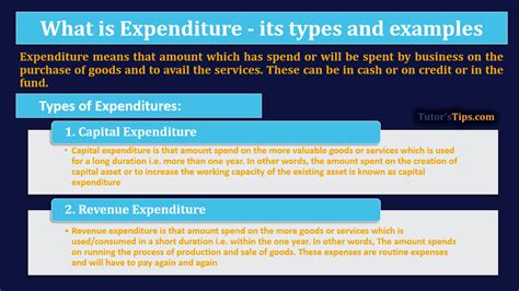 What Is Expenditure Its Types And Examples Tutors Tips