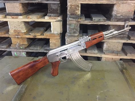 Chrome Ak47 Fixed Stock Assault Rifle Model Ak 47