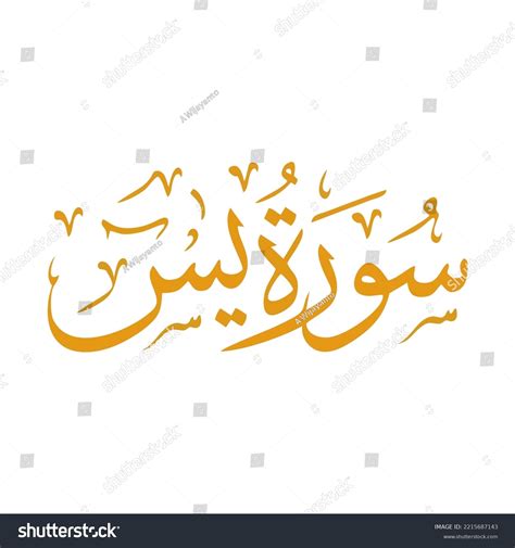 Calligraphy Islamic Surah Yasin Quran Stock Vector Royalty Free
