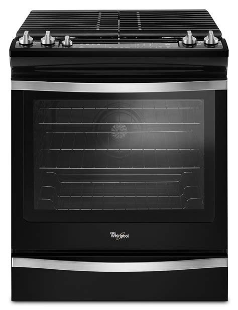 Whirlpool Black Slide In Gas Range 58 Cu Ft Weg745h0fe Leons