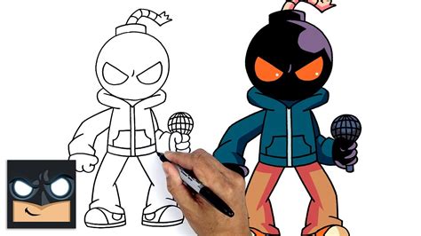 How To Draw Whitty 💣 Friday Night Funkin Step By Step Drawing
