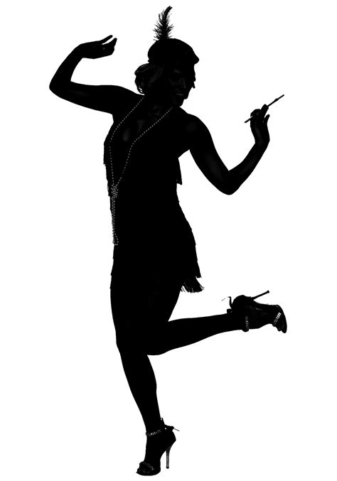 1920s Flapper Roaring Twenties Silhouette Dance Silhouette Png