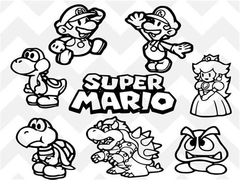 More video games coloring pages. Super Mario SVG Mario SVG Luigi SVG Bowser svg Princess ...