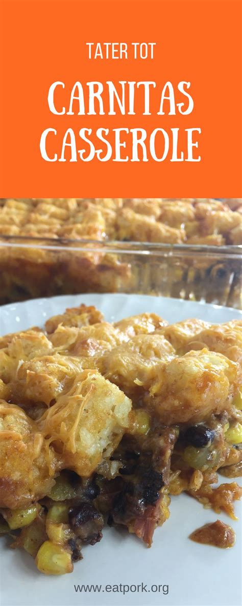 Make dinner tonight, get skills for a lifetime. Leftover pulled pork? Try this Tater Tot Carnitas Casserole. | Pulled pork leftovers, Leftover ...