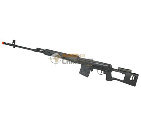 Rifle De Airsoft Kalashnikov Sniper Svd Cal 60mm Bivolt King Arms
