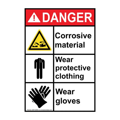 Corrosif 8 HAZARD WARNING Labels Autocollants COSHH PPE Panneaux Feux